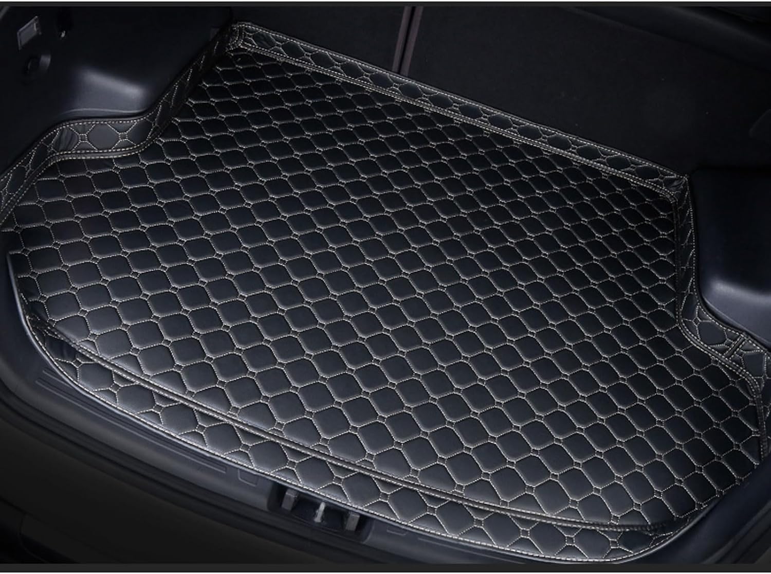 Kofferraum Schutzmatte für ACURA RDX 2019-2020, Kofferraummatte Leder Allwetter Wasserdicht rutschfest Auto Zubehör,HighSide-Black-White von ZONEWD
