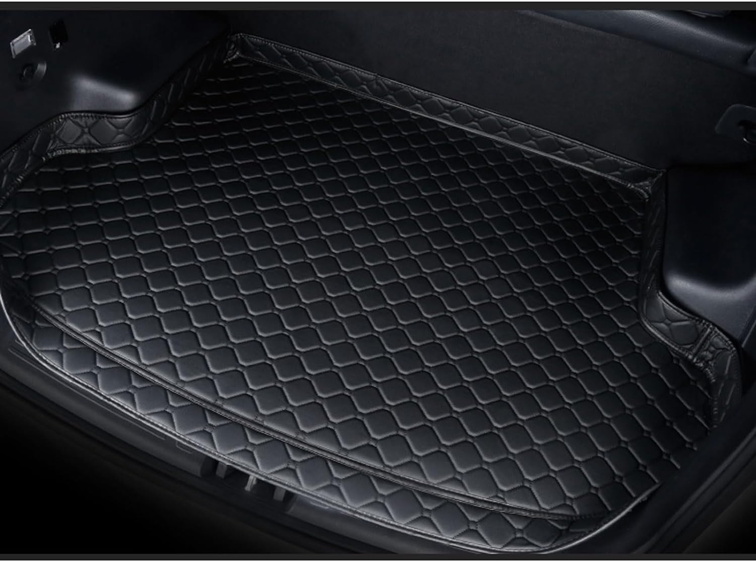 Kofferraum Schutzmatte für Mazda 3 (Htb)(09-13), Kofferraummatte Leder Allwetter Wasserdicht rutschfest Auto Zubehör,HighSide-Black von ZONEWD