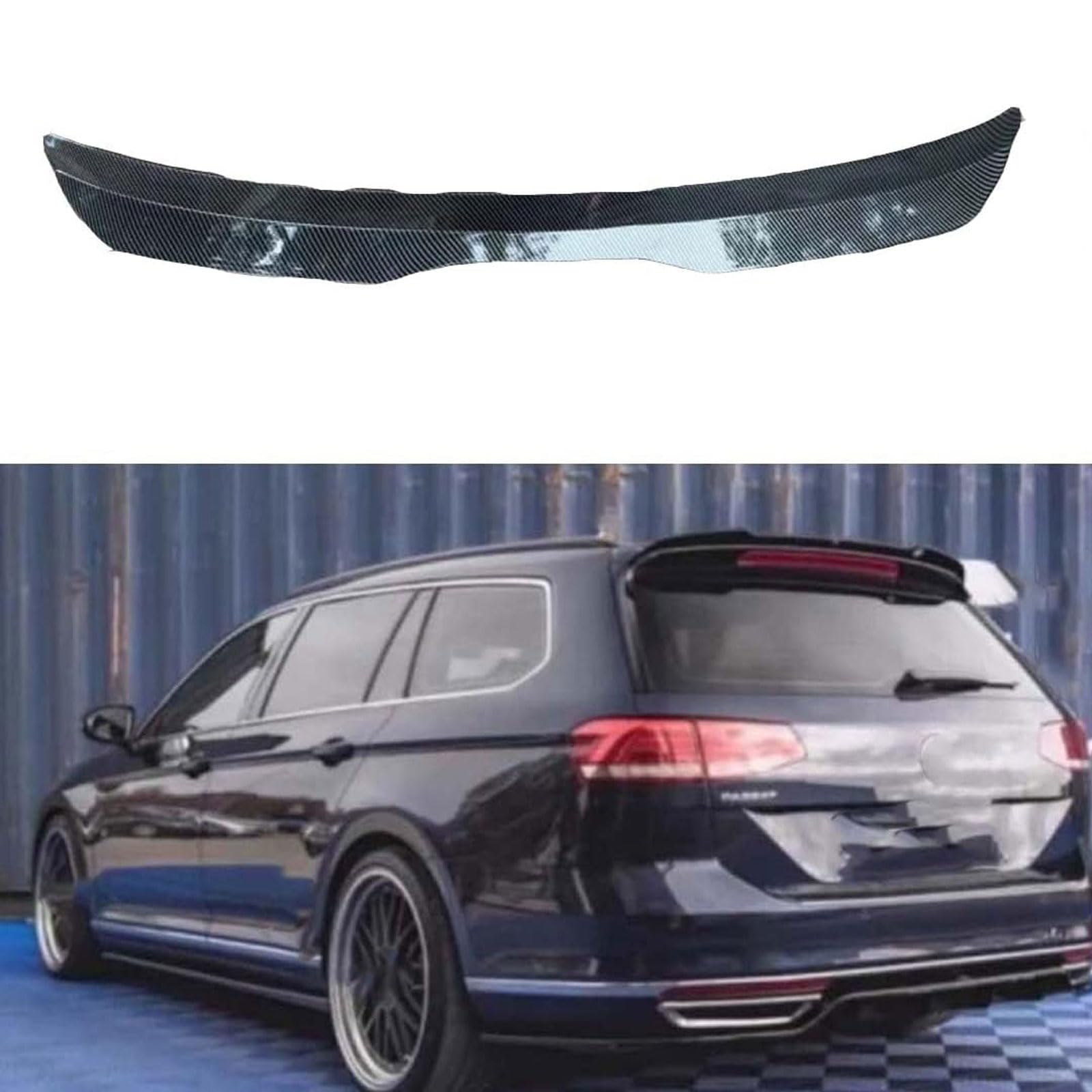 ZONEWD Heckspoiler Für VW Passat B8 Estate 2015 +, Spoiler Heckspoiler Flügel Lippe Kofferraum Heck Spoiler Kratzfeste Außen Tuning Zubehör,Gloss Black von ZONEWD