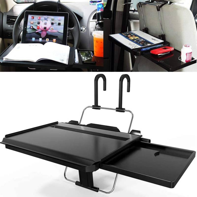 ZOOENIE Auto Multifunktionstisch Lenkrad Schreibtisch Tisch Auto Organizer Laptop Tablett Multifunction Auto Getränkehalter Esstisch für Laptop Getränk Speisen Notebooks von ZOOENIE