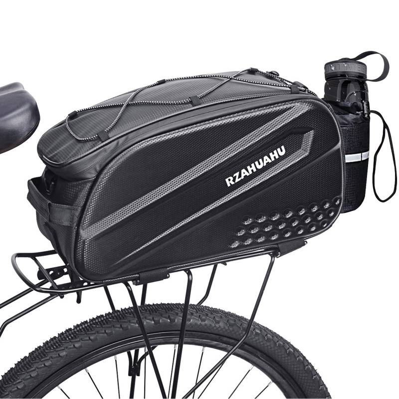 ZOOQUE Bicycle Handlebar Bag, Fahrradtasche für Gepäckträger, 10L wasserdichte Koffertasche Gepäckträgertasche Fahrradtaschen Multifunktionale Fahrrad Rücksitz Kofferraumtasche mit Schultergurt von ZOOQUE