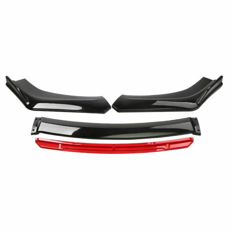 Frontstoßstange Lippe Seitensplitter Spoiler Guards Universal Kompatibel mit VW Jetta MK6 MK7 Schwarz Rot Carbon Look Autozubehör (Glänzend Schwarz) von ZOQUINTAR