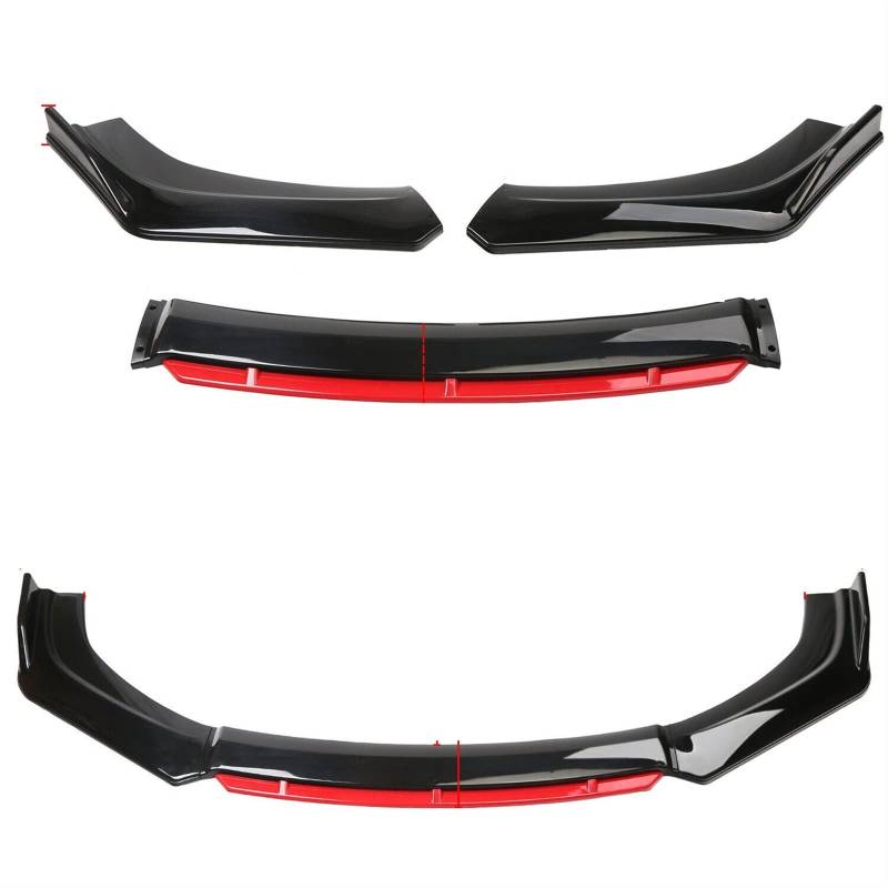 Frontstoßstangenlippe kompatibel mit Mazda 3 Axela 6 Atenza CX5 CX-4 Spoiler Splitter Diffusor Karosserie Kit Guards Universal Auto Zubehör (Schwarz) von ZOQUINTAR