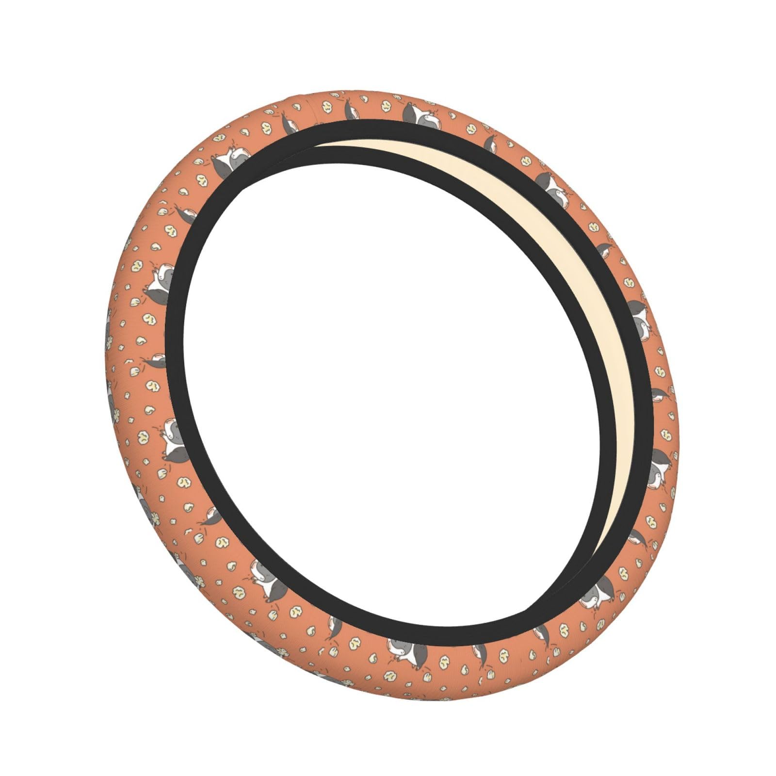 Auto-Lenkradabdeckung, 38,1 cm, Meerschweinchen-Design, rutschfest, universal, elastisch, Lenkradschutz, Autozubehör für Männer und Frauen von ZORIN