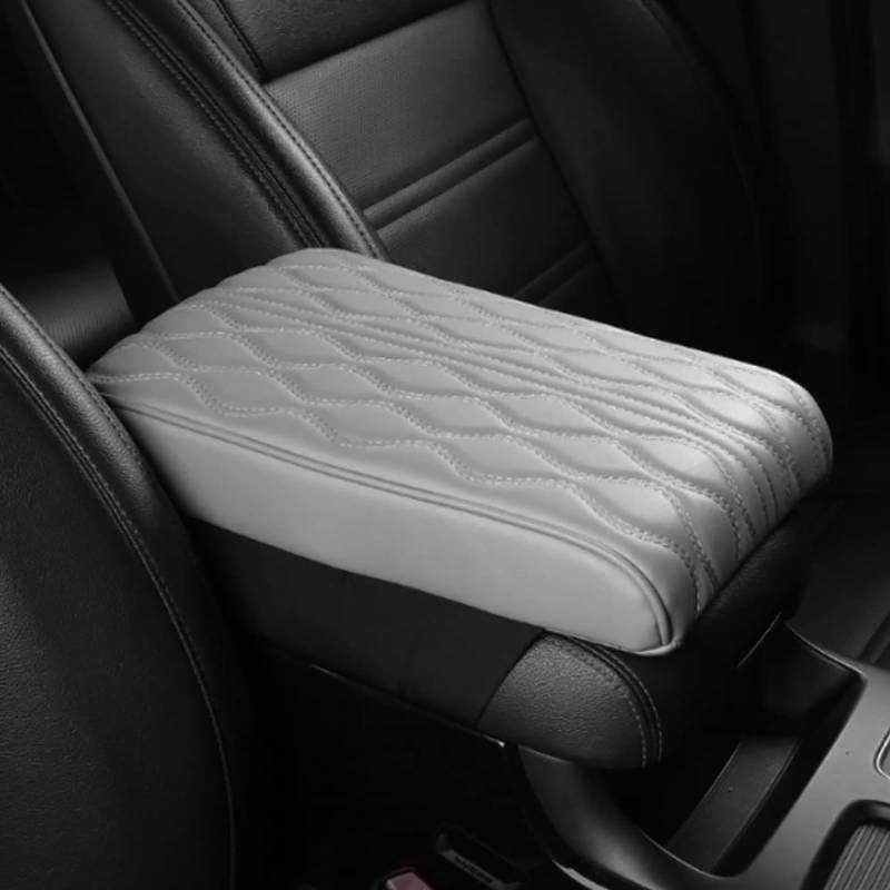 ZOSONET Armlehnenbox aus Gedächtnisschaum für Fahrzeuge - Leather Car Armrest Box Pad, Universal Auto Armlehnen Auflage, Auto Mittelkonsole Pad, Mittelkonsole Abdeckung, Dicke 5cm (Grau) von ZOSONET