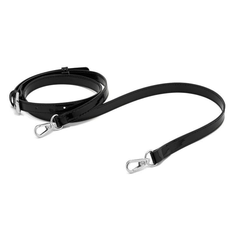 Frauen Leder Schulterriemen Trageriemen,Tasche Schultergurte Gurt Riemen für Geldbörse Handtaschen,verstellbare Ersatz Crossbody Bag Strap Tragegurt Umhängegurt(QISilver-Schwarz 1,5cm) von ZOUIQSS