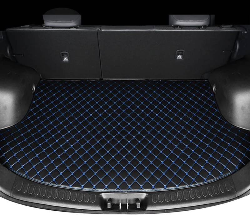 Auto Kofferraumwanne Kofferraummatte für Mercedes-Benz CLK 2004-2006, Leder Antirutschmatte Allwetter Kofferraumschutz Zubehör,Black-Blue von ZOXIN