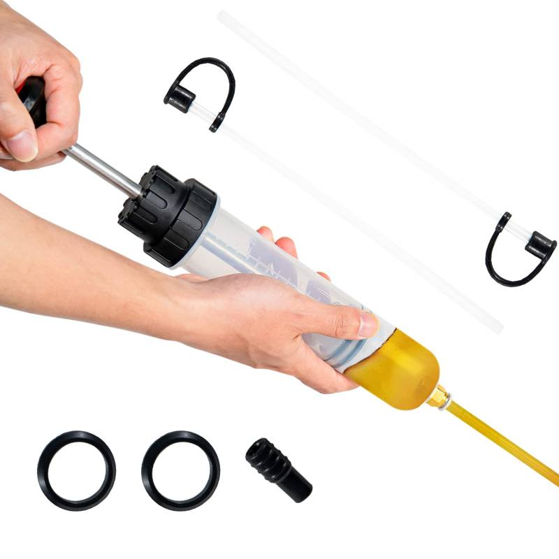 ZOYITO Fluid Extractor Ölwechsel Spritze mit Schlauch Manuelle Kraftstoff Saug-Füller Fluid Oil Change Evacuator (200 CC) von ZOYITO