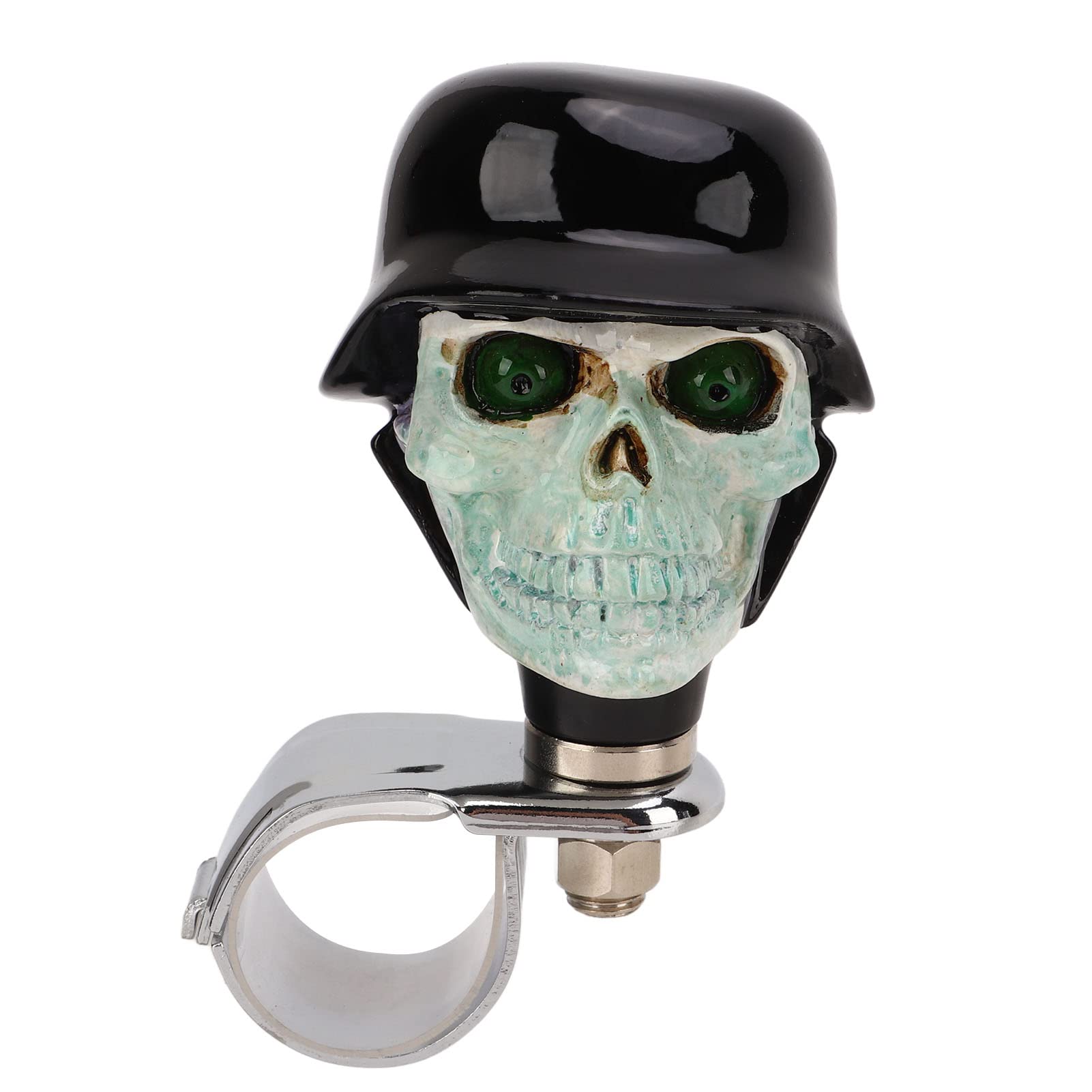 Lenkradknauf, Totenkopf-Lenkrad, Suicide-Knauf, Schwarzer Helm-Stil, Auto-Power-Griff, Spinner Für Fahrzeuge, LKW, Boote von ZPSHYD