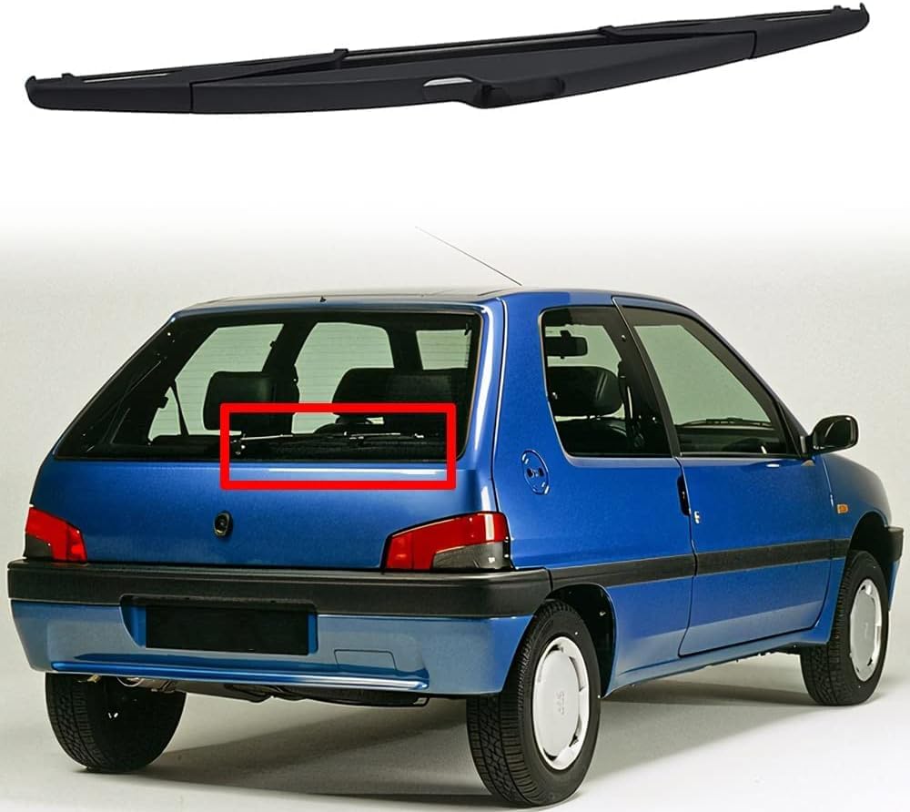 ZQQKX Auto Heckscheibenwischer Set für Peugeot 106 1991-2003, Auto-Hinterer Scheibenwischer Wischer Gummi Reinigungsfenster Ersatzteile von ZQQKX