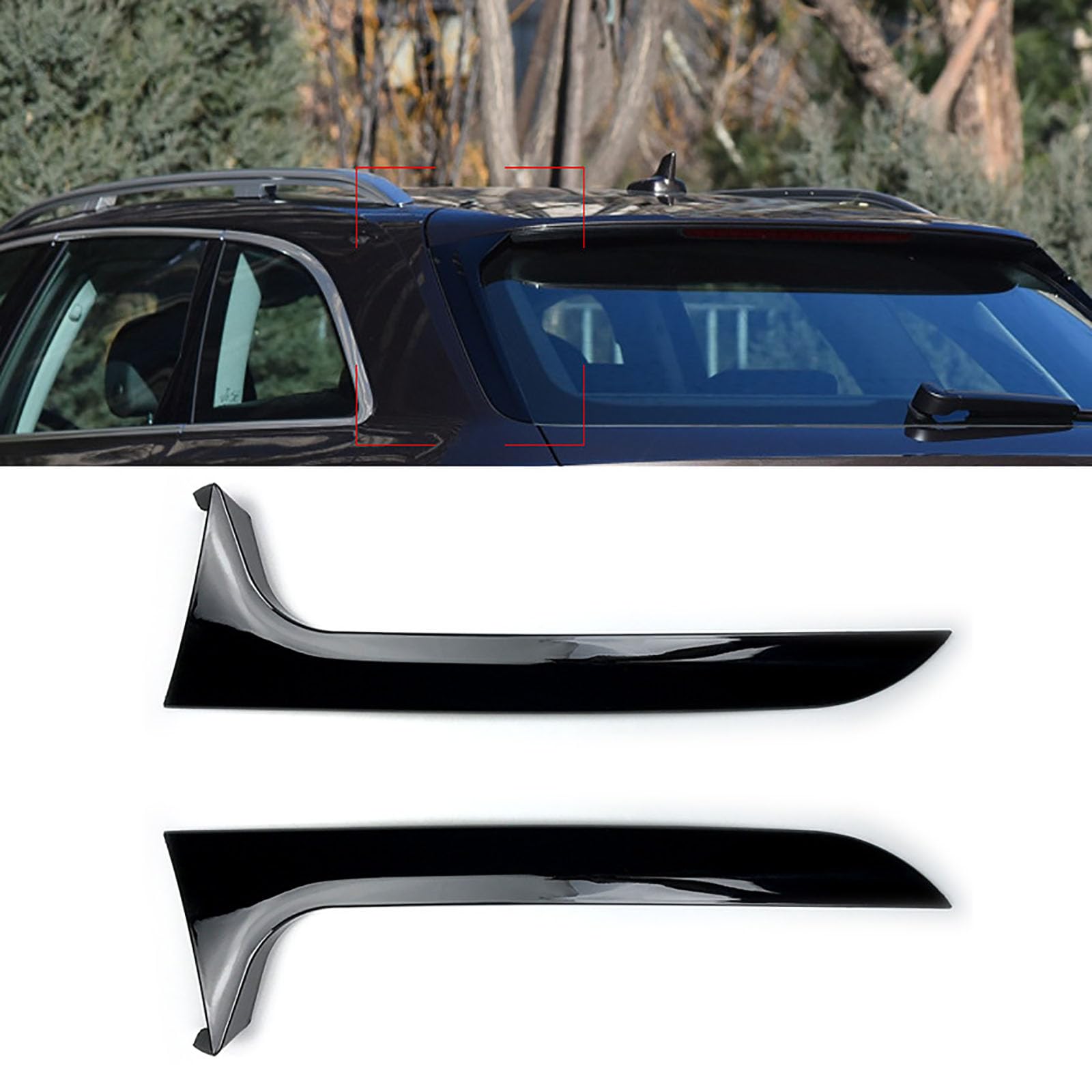 Paar Heckscheiben-Seitenspoiler, Fenstersplitter-Spoiler, Kompatibel mit Audi A6 C7 Allroad 2012-2018 von ZRBQBBH