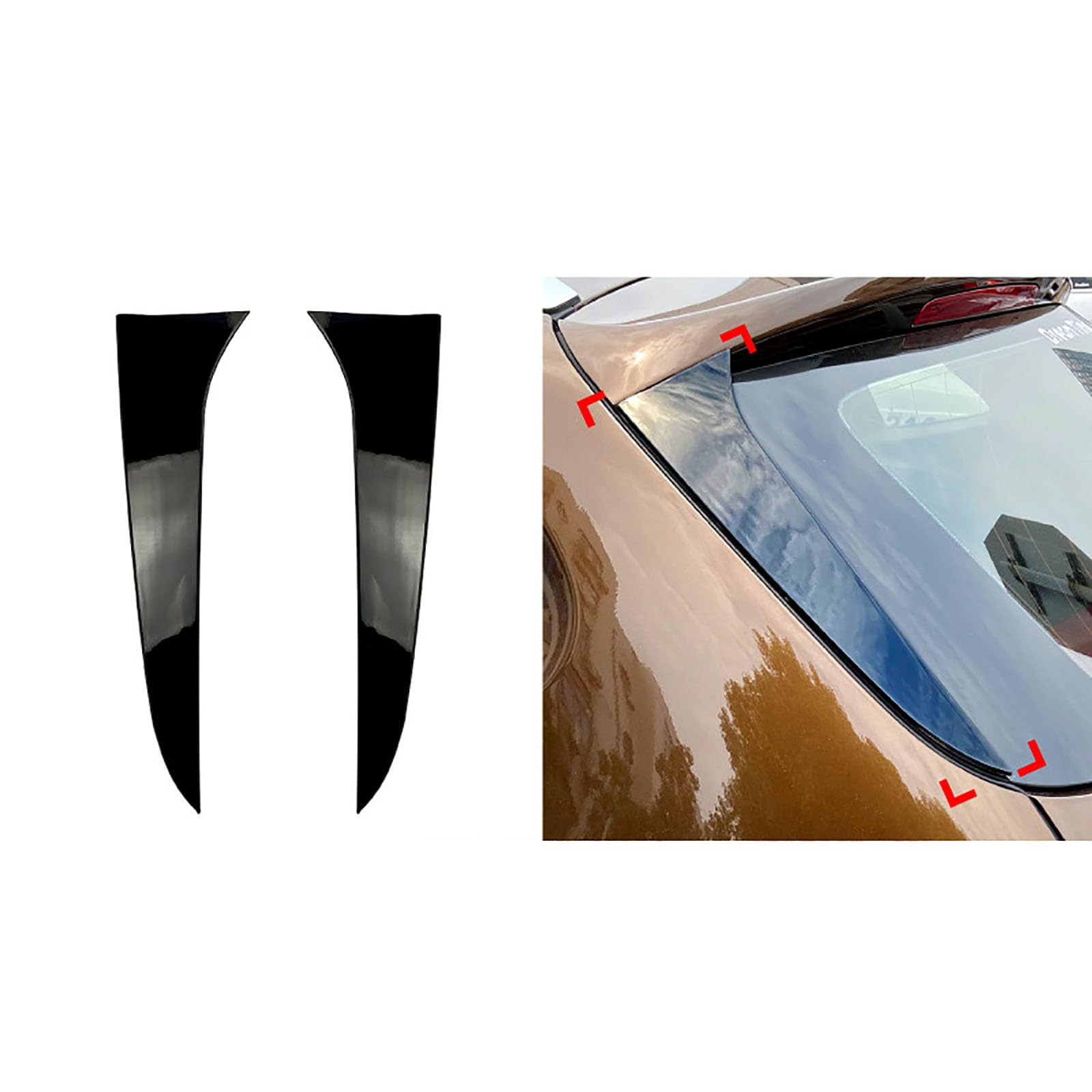 Paar Heckscheiben-Seitenspoiler, Fenstersplitter-Spoiler, Kompatibel mit BMW X1 E84 2009-2015 von ZRBQBBH