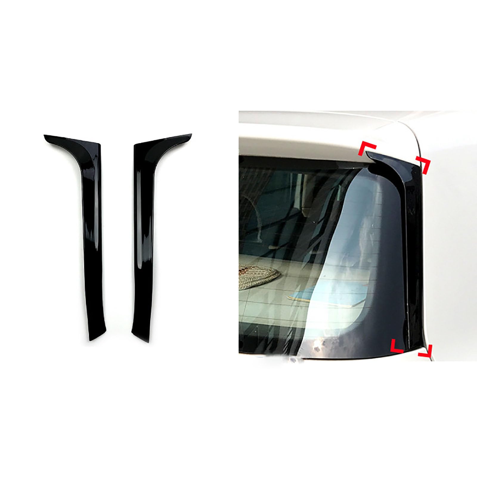 Paar Heckscheiben-Seitenspoiler, Fenstersplitter-Spoiler, Kompatibel mit VW Golf 6 MK6 2009-2012 von ZRBQBBH