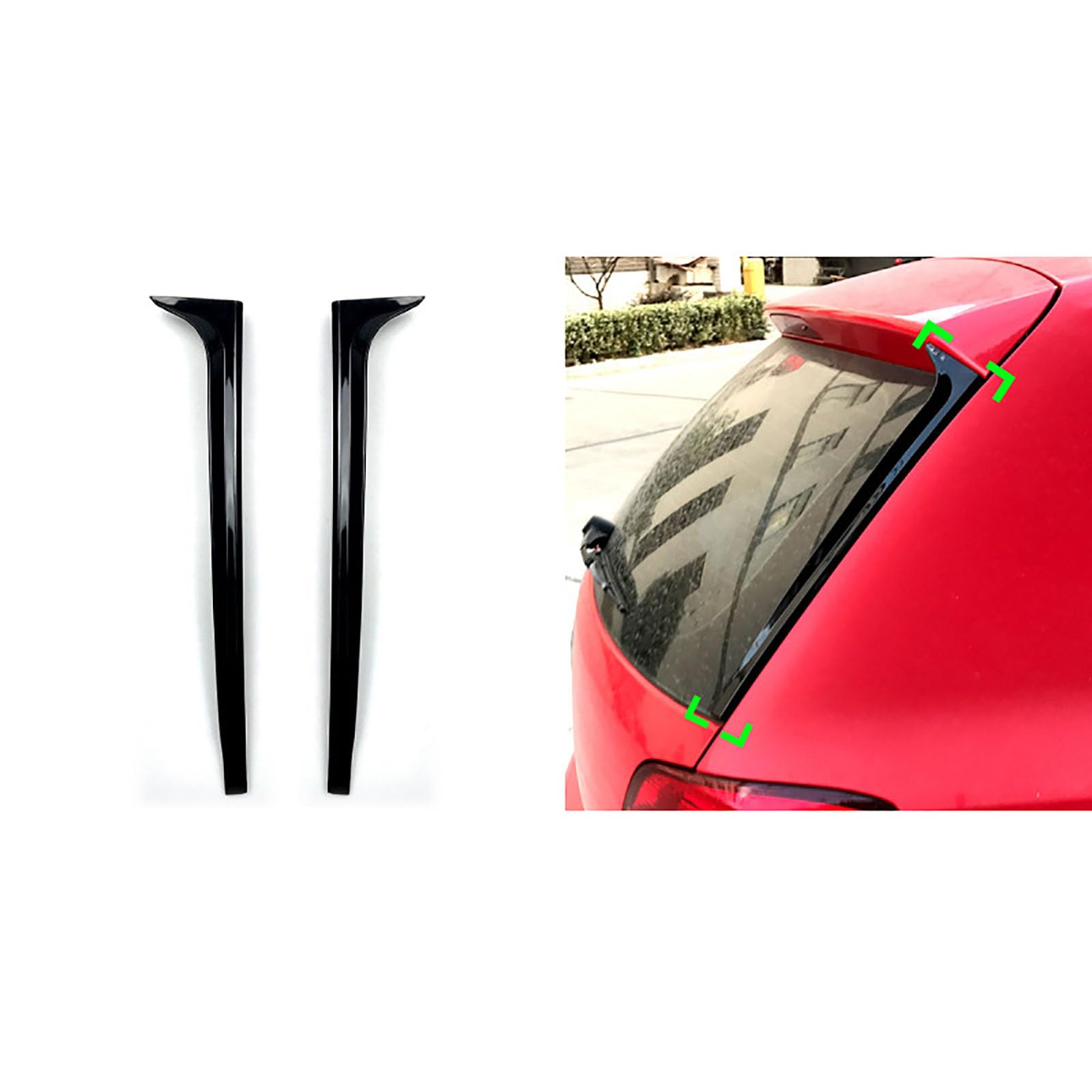 Paar Heckscheiben-Seitenspoiler, Fenstersplitter-Spoiler, Kompatibel mit VW Polo MK5 2020+ von ZRBQBBH