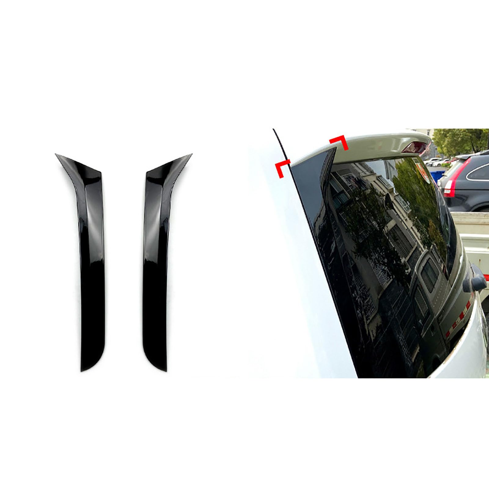 Paar Heckscheiben-Seitenspoiler, Fenstersplitter-Spoiler, Kompatibel mit VW Sharan 2011-2020 von ZRBQBBH