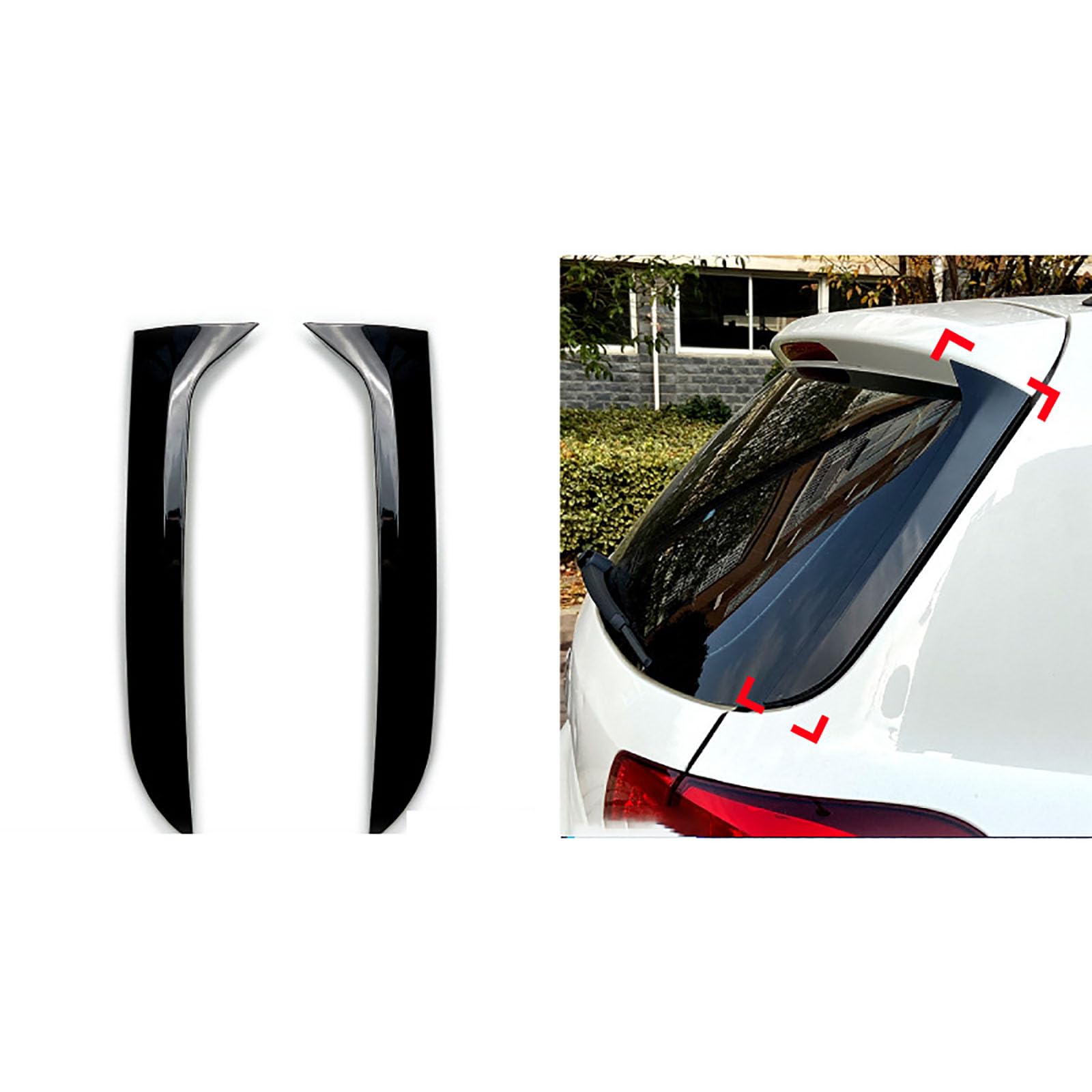 Paar Heckscheiben-Seitenspoiler, Fenstersplitter-Spoiler, Kompatibel mit VW Tiguan MK1 2007-2016 von ZRBQBBH