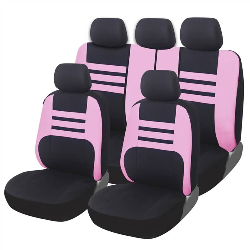 ZRHYRG Auto Sitzbezug Autositzbezüge, komplette Sets, Sport-Stil, Mehrfarbig, Autositzschutz, Autozubehör, passend für Universal Auto-Schonbezüge(Pink) von ZRHYRG