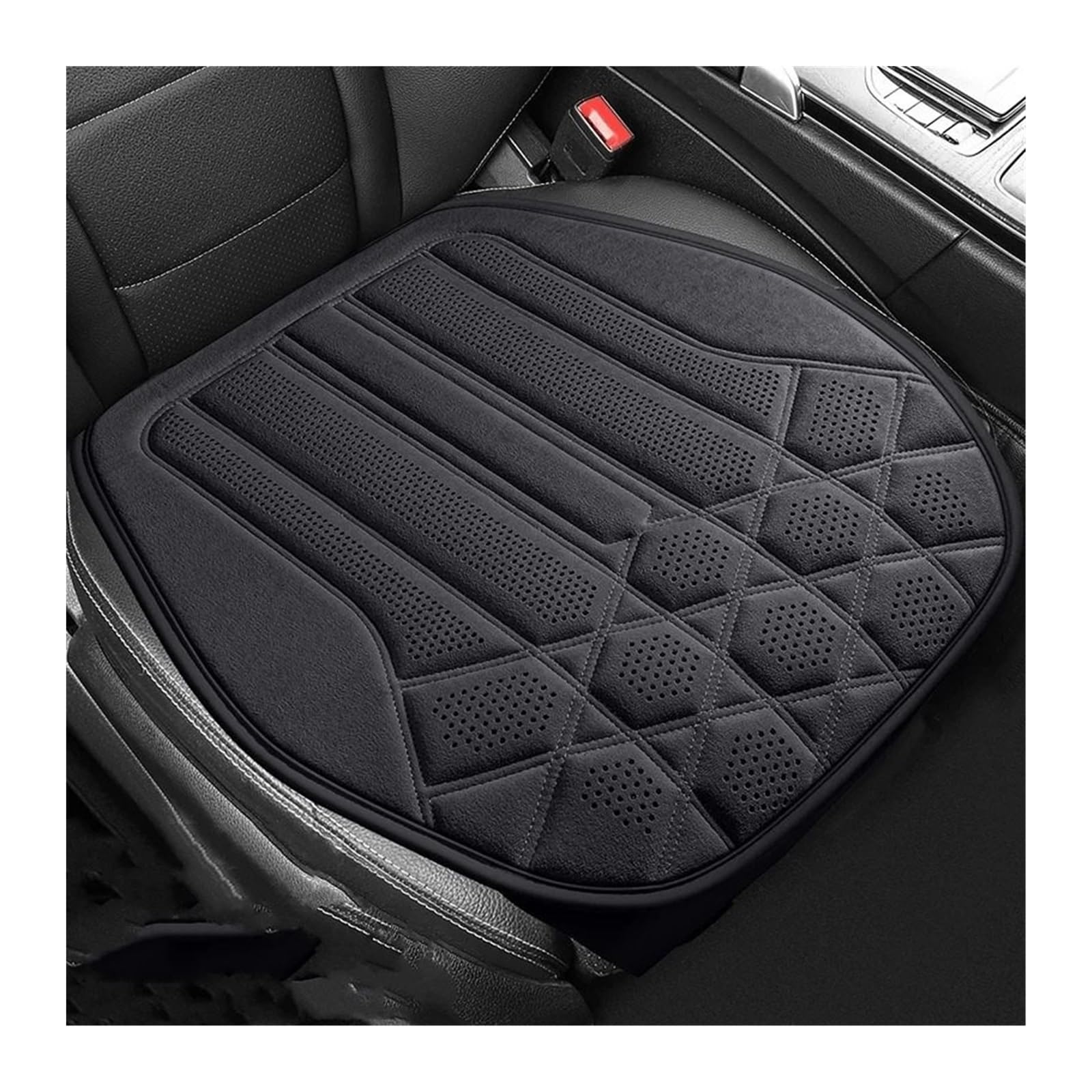 ZRHYRG Auto Sitzbezug Universal-Autositzbezug, weiches Wildleder, Fahrersitzstützkissen, atmungsaktive Schutzmatte, Autoinnenausstattung Auto-Schonbezüge(C-Black Gray 1PC) von ZRHYRG