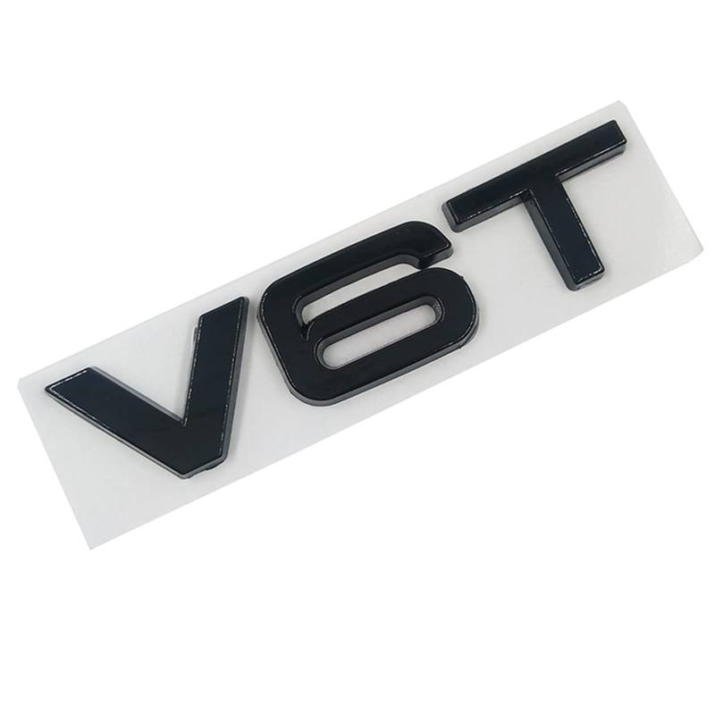 ZRTRUKPKQ Auto Styling 3D Metall V6T V8T V6 V8 T Side Body Emblem Heckkoffer Badge Aufkleber Fit for Audi A4 A3 A5 A6 A1 Q3 Q5 Q7 Aufkleber für Autoabzeichen(Black V6T) von ZRTRUKPKQ