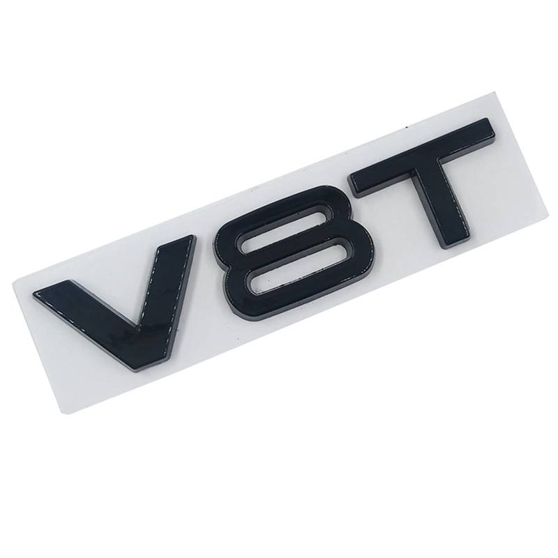 ZRTRUKPKQ Auto Styling 3D Metall V6T V8T V6 V8 T Side Body Emblem Heckkoffer Badge Aufkleber Fit for Audi A4 A3 A5 A6 A1 Q3 Q5 Q7 Aufkleber für Autoabzeichen(Black V8T) von ZRTRUKPKQ