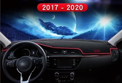 Armaturenbrett Teppich Für Kia Für Rio 4 2017 2018 2019 2020 Auto-Abdeckungen, Matte, Vermeiden Sie Licht, Sonnenschutz, Instrumententafeln, Teppiche, Zierleisten(Black Side) von ZSGHJA