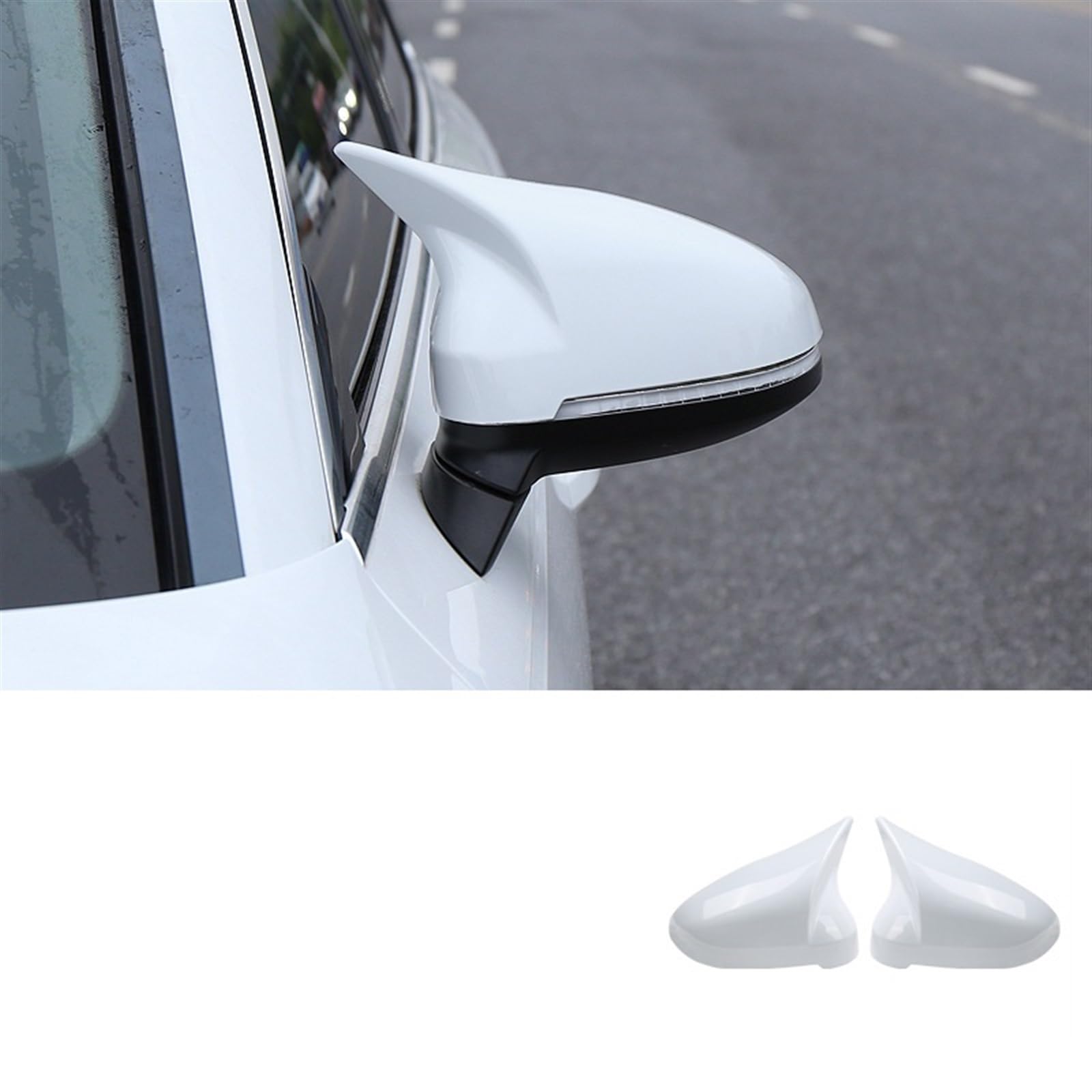 Auto Spiegelkappen 1 Paar Auto Rückspiegel Shell Cover Schutzkappe Für B9 A4 A5 S4 Seitentür Spiegelkappe(White silver) von ZSKSJHSJ