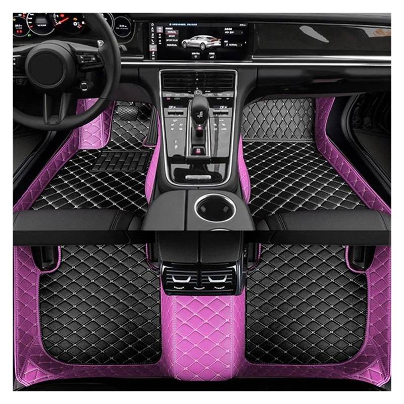 Autoteppich Auto-Fußmatten Für FIAT Für Grand Für Punto Für Project Für 199 2005–2009 3-türige Automatten Autozubehör Automatten(Black Purple) von ZSKSJHSJ