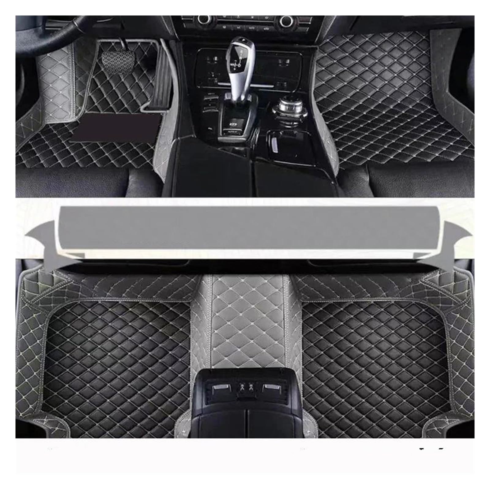 Autoteppich Auto-Fußmatten Für VW Für Touareg 7L 2002~2009 5 Saet wasserdichte Schutzpolster Auto Matt Tapetes Autozubehör Automatten(Black and Grey) von ZSKSJHSJ