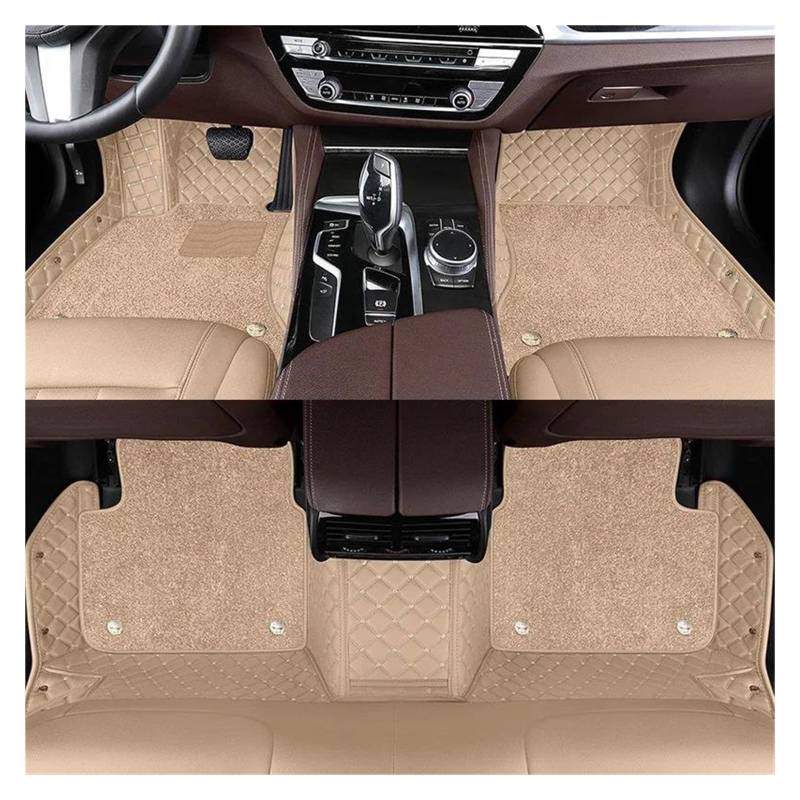 Autoteppich Zweischichtige Auto-Fußmatten Für X3 E83 2003 2004 2005 2006 2007 2008 2009 2010 Innenausstattung Autozubehör Automatten(Beige) von ZSKSJHSJ