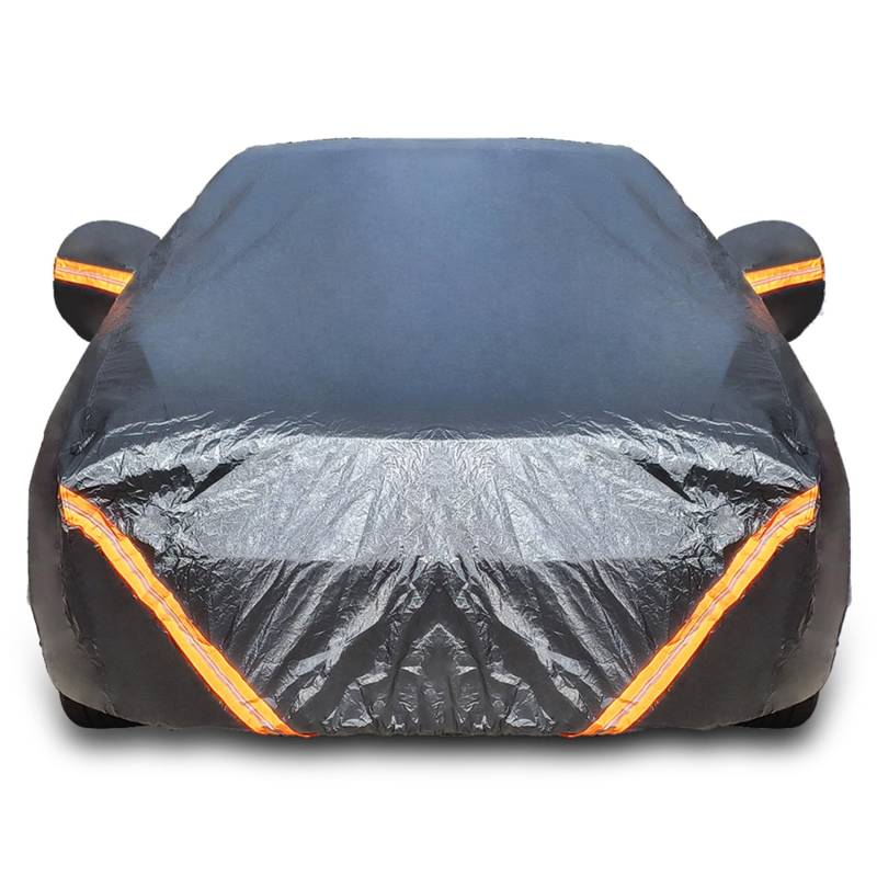 Autoabdeckung Für Toyota GR86, Vollgarage Für Den Außenbereich, Allwetter-Autoabdeckung Mit Türreißverschluss, Wasserdicht, Winddicht, Schneefest ZSMFCD(Black,with Cotton) von ZSMFCD