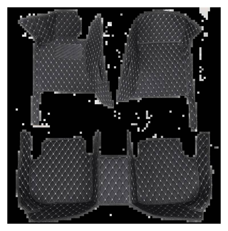 Auto Fußmatten Auto-Bodenmatte für Toyota für Harrier 60 2014 2015 2016 2017 2018 2019 2020 Center Interior Zubehör Leder Teppiche Fußpolster Gummimatten(Black White) von ZSQWRFRG