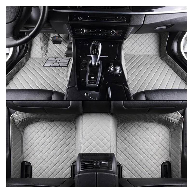 Auto Fußmatten Benutzerdefinierte Auto Luxus Leder Auto Bodenmatte für F15 X5 2014 2015 2016 2017 2018 Auto Matte Full Set Wasserdichtes Zubehör Gummimatten(Grav) von ZSQWRFRG