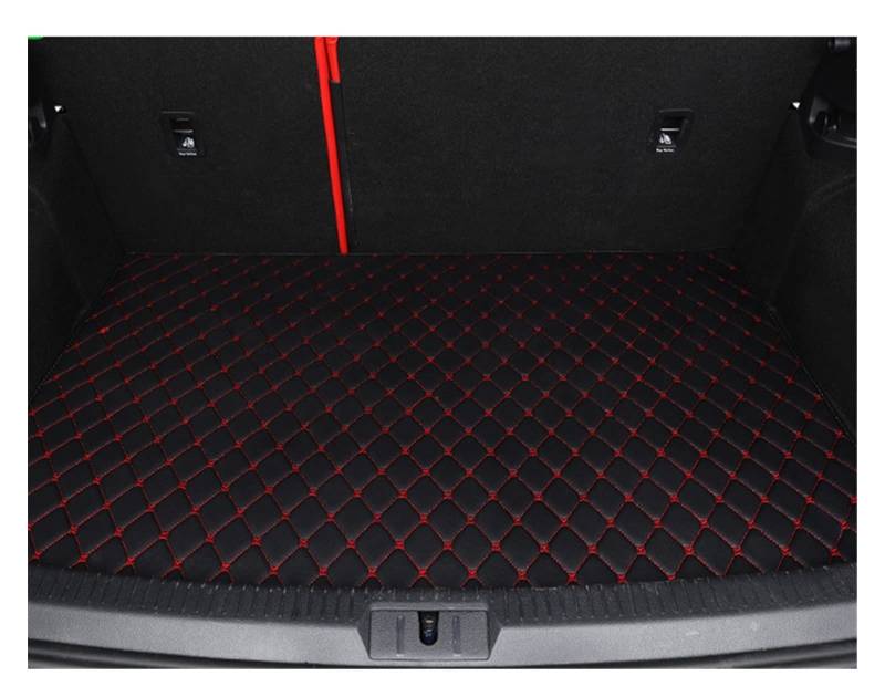 Fußmatten Automatten Auto-Fußmatten Für Jeep Für Grand Für Cherokee WK WK2 2011-2018 2012 Custom Auto Foot Pads Automobile Carpet Cover Interior Zubehör Autofußmatten(Trunk-BK-RED) von ZSQWRFRG