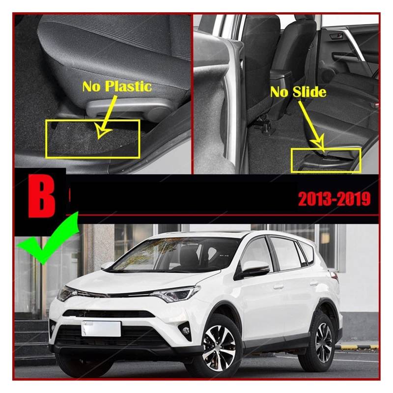 Fußmatten Automatten Auto-Fußmatten Für Toyota Für RAV4 Für Nicht-Hybrid 201-2019 Benutzerdefinierte Auto-Fußpolster Innenausstattung Autofußmatten(Black-Beige) von ZSQWRFRG