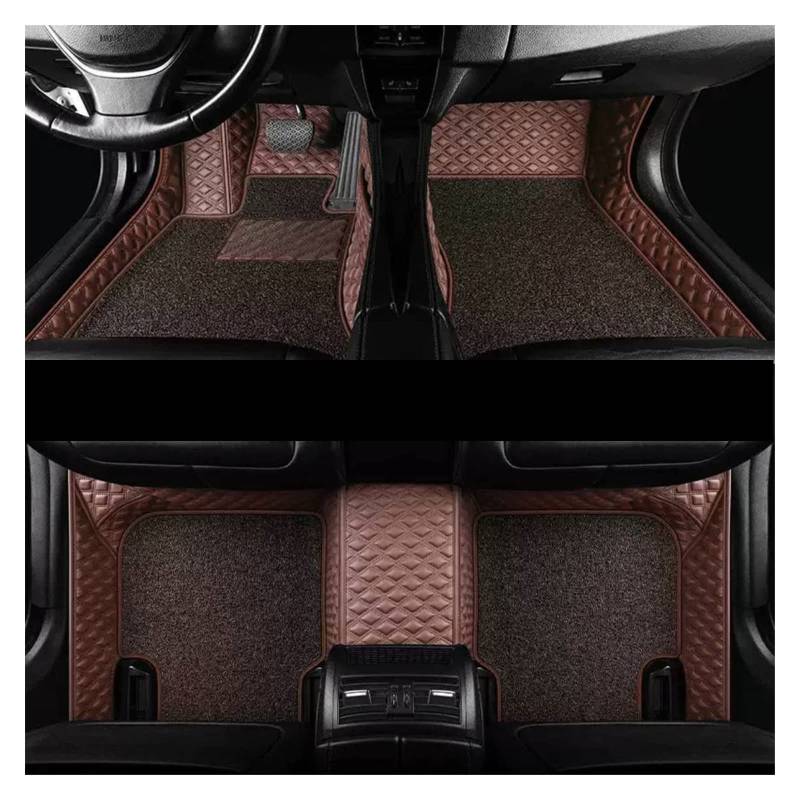 Fußmatten Automatten Auto-Fußmatten Teppiche Für Chevy Für Epica 2007 2008 2009 2010 2011 2012 2013 2014 2015 2016 Leder Custom Auto Carpet Auto Autofußmatten(Coffee Double) von ZSQWRFRG