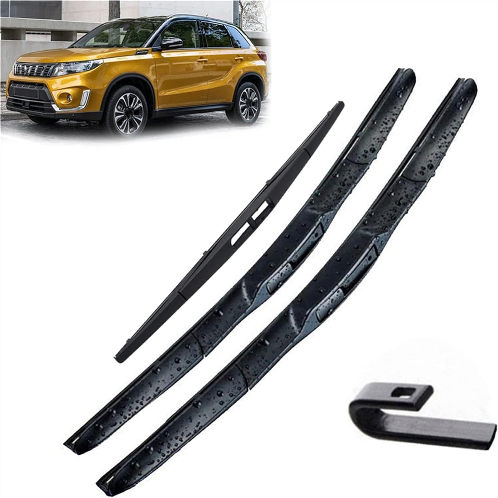 Scheibenwischer für Suzuki Vitara MK4 2015 2016 2017 2018 2019 2020 24"+16"+10", Scheibenwischerarm und Blatt Set Gummi Reinigungsfenster Ersatzteile von ZSSHUIHH