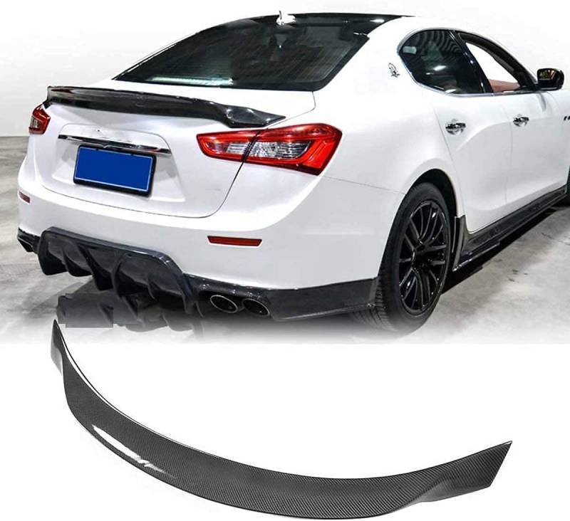 Kohlefaser Auto Heckspoiler für Maserati Ghibli S Q4 Sedan 2014 2015 2016 2017, Hinten Spoiler Spoilerlippe Performance Tuning Lippe Wing Spoiler Styling Modification Zubehör von ZSW666