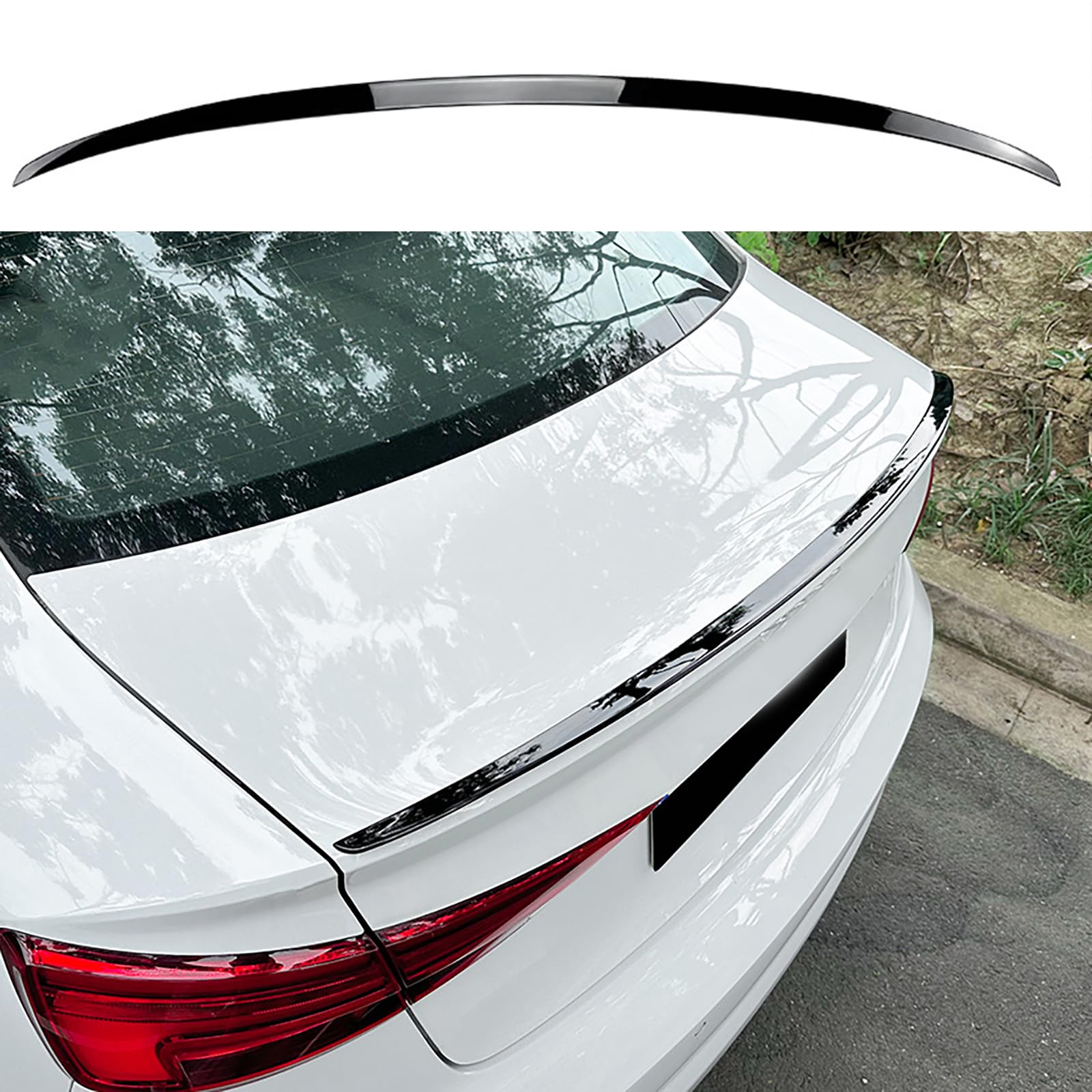 ABS Auto Heckspoiler für Audi A3 S3 8V Sedan 2014-2020, Hinten Spoiler Spoilerlippe Performance Tuning Lippe Wing Styling Modification Zubehör,Gloss Black von ZSWZDQ