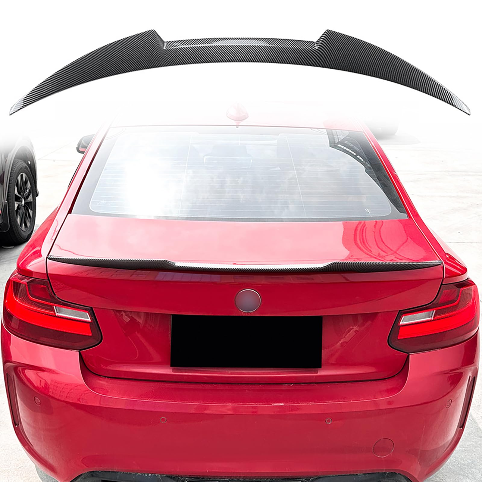ABS Auto Heckspoiler für BMW 2 Series F22 M2 F87 2015-2019, Hinten Spoiler Spoilerlippe Performance Tuning Lippe Wing Styling Modification Zubehör,Carbon Fiber look von ZSWZDQ