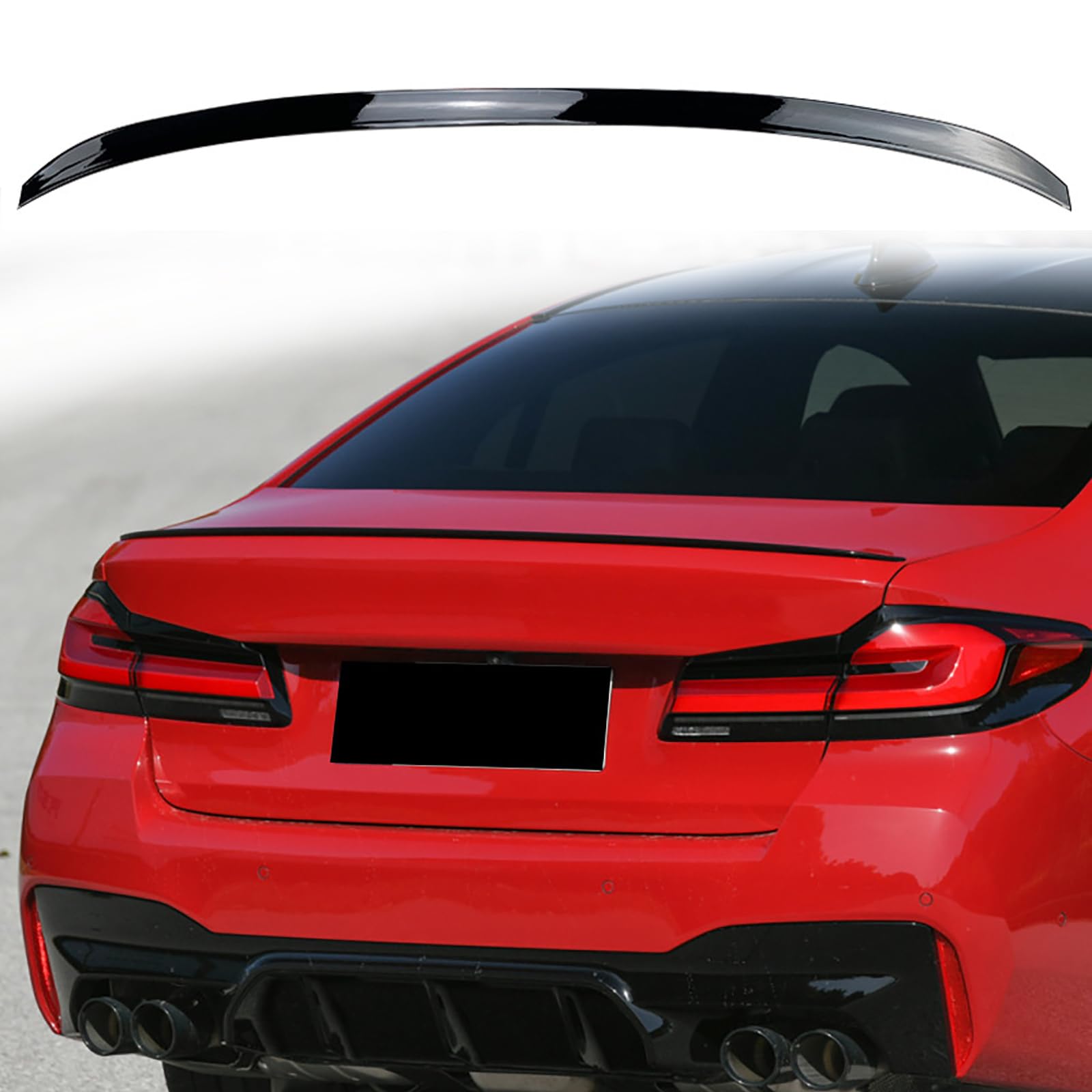 ABS Auto Heckspoiler für BMW 5 Series G30 525i 530i 2018-2022 2023 2024+, Hinten Spoiler Spoilerlippe Performance Tuning Lippe Wing Styling Modification Zubehör,Gloss Black von ZSWZDQ