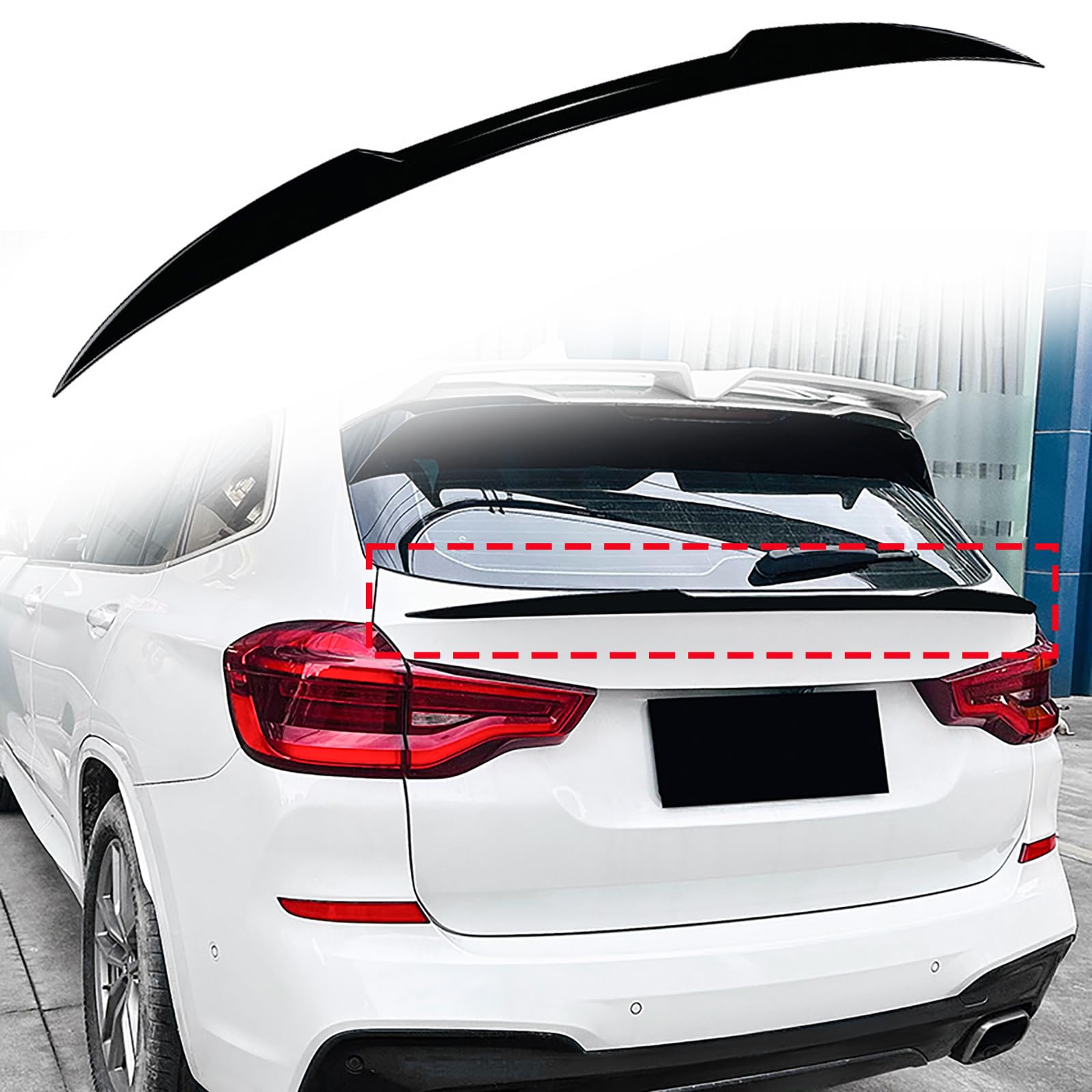 ABS Auto Heckspoiler für BMW X3 G01 2018-2022 2023 2024+, Hinten Spoiler Spoilerlippe Performance Tuning Lippe Wing Styling Modification Zubehör,Gloss Black von ZSWZDQ