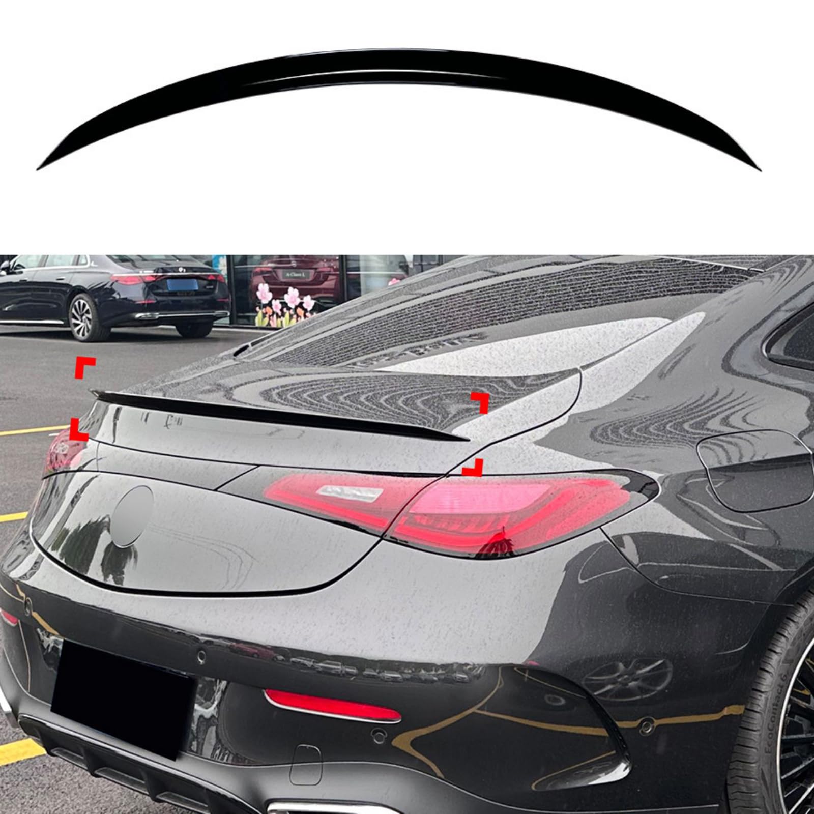 ABS Auto Heckspoiler für Mercedes-Benz CLE Coupe CLE260 300 CLE53 AMG 2024+, Hinten Spoiler Spoilerlippe Performance Tuning Lippe Wing Styling Modification Zubehör,Gloss Black von ZSWZDQ