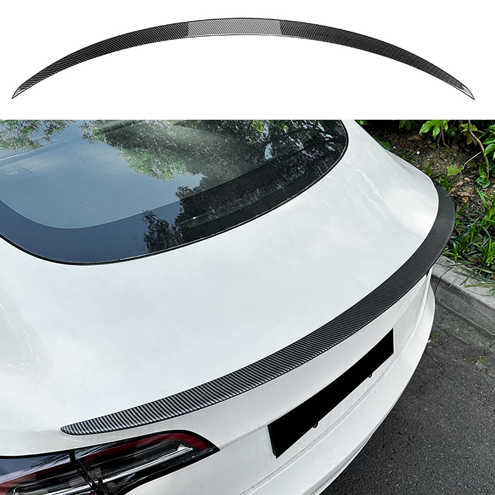 ABS Auto Heckspoiler für Tesla Model 3, Hinten Spoiler Spoilerlippe Performance Tuning Lippe Wing Styling Modification Zubehör,Carbon Fiber look von ZSWZDQ