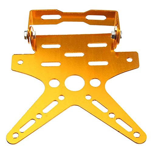 Kennzeichenhalter Motorrad,Nummernschildhalter Mot Bereinigte Motorrad-Kennzeichenhalter Halterung Halterung Registrierungsnummer Plate Cover Aluminiumlegierung Universal(Yellow) von ZSXPBZL