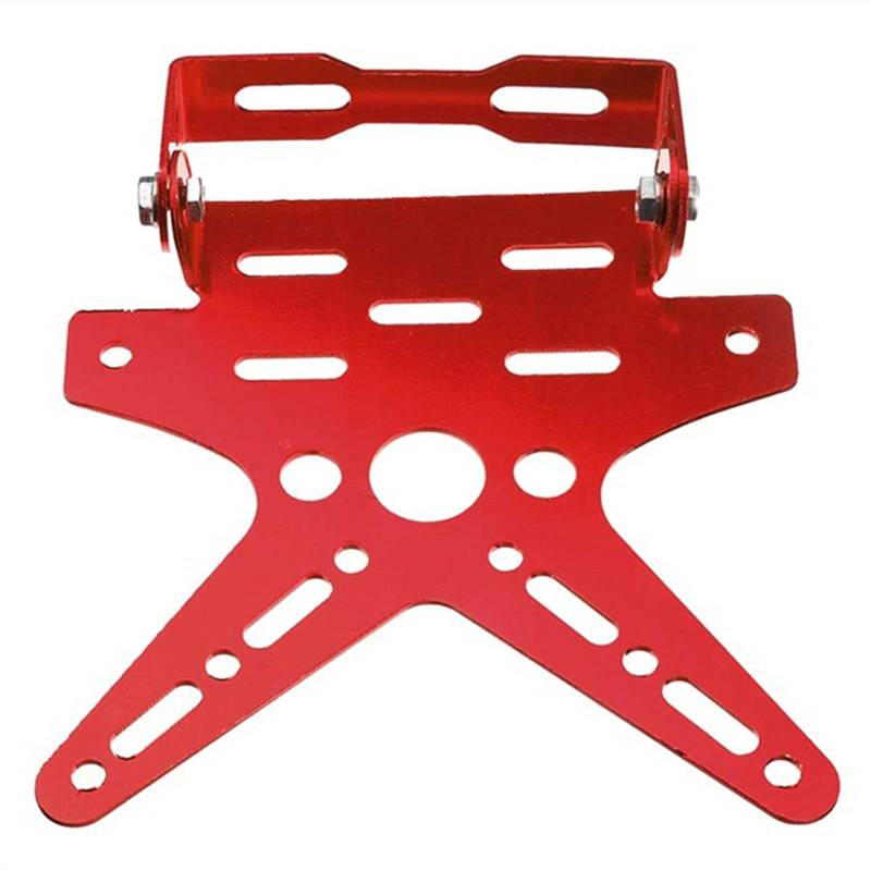 Kennzeichenhalter Motorrad,Nummernschildhalter Mot Legierung Universal Motorrad Kennzeichenhalter Halterung Halterung Aluminium Eingestellte Registrierungsnummer Tellerabdeckung(Red) von ZSXPBZL