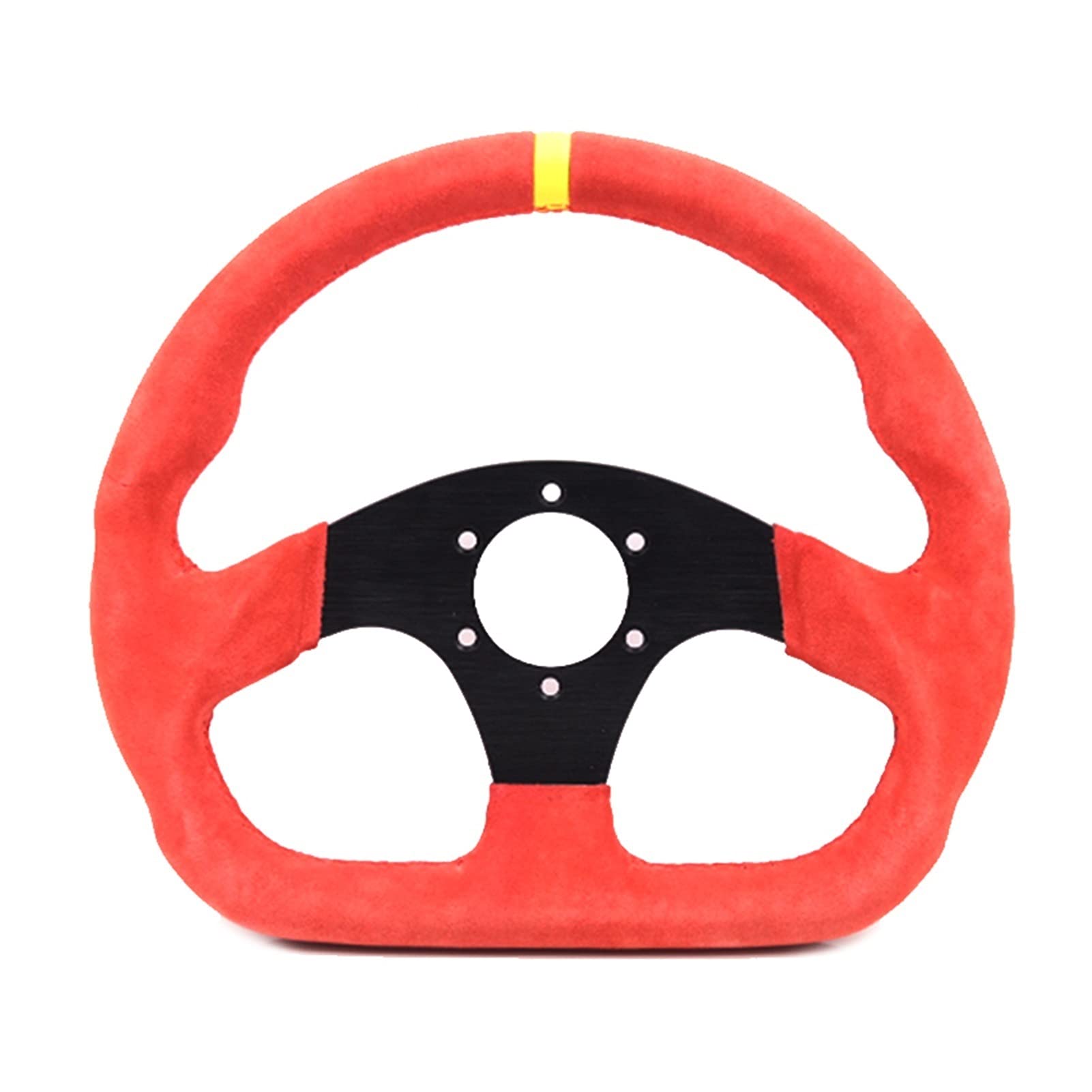 Sportlenkrad,Drifting Steering Wheel,Lenkrad 13Inch 330mm Lenkrad rot/blau Wildleder Lenkrad Wohnung Rennspiel Lenkrad mit einem Horn(DRMSY) von ZSXPBZL
