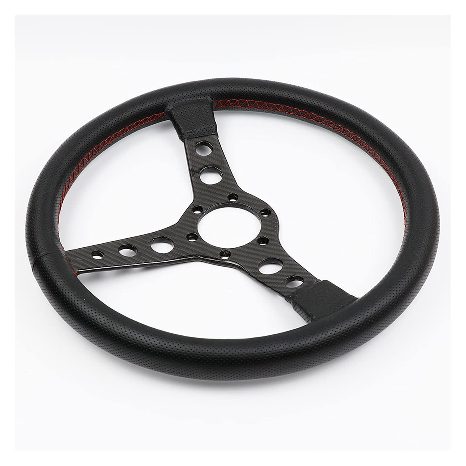 Sportlenkrad,Drifting Steering Wheel,Lenkrad Universal 14 Zoll / 345mm Echte Kohlefaser Echtes Leder Lenkrad Drift Sport Lenkräder(4) von ZSXPBZL