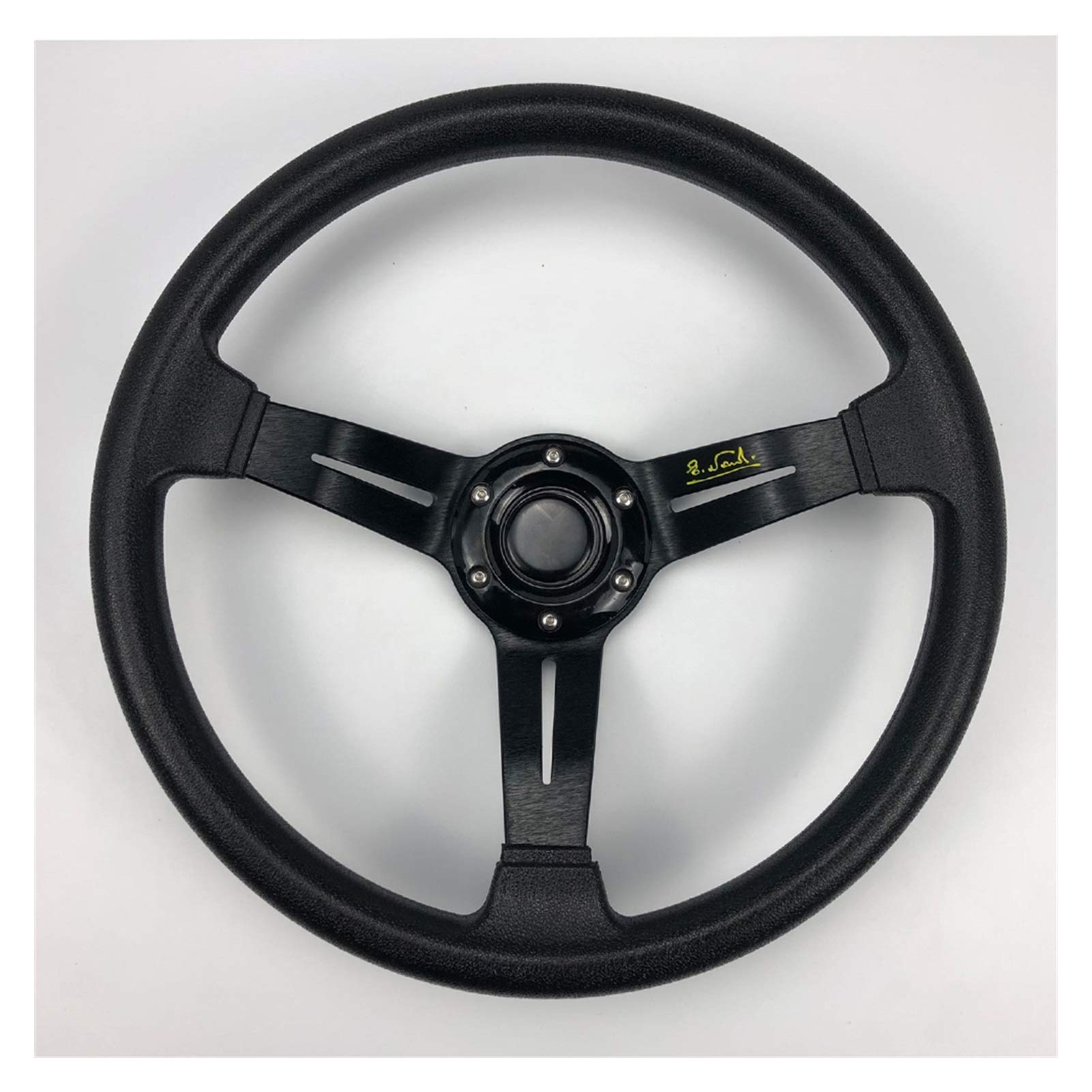 Sportlenkrad,Drifting Steering Wheel,Lenkrad Universal 14 Zoll PU-Leder Auto Racing Lenkräder Tiefes Hupe Drifting Sport Lenkrad mit Logo(C) von ZSXPBZL