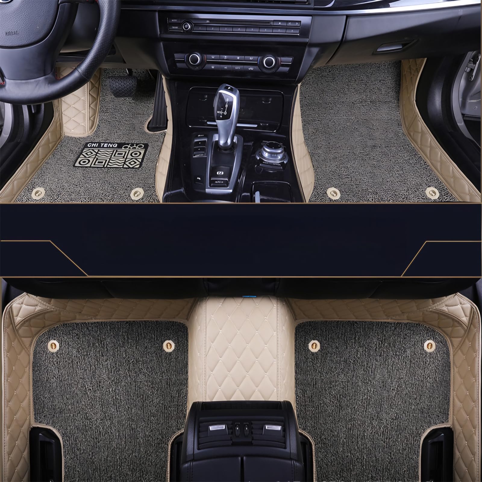 Automatte für Volkswagen VW Touran 5seats 2006-2012,rutschfeste Auto FußMatten,Autoteppich passend,Wasserfest Autofußmatten-Set,E von ZSYYDS