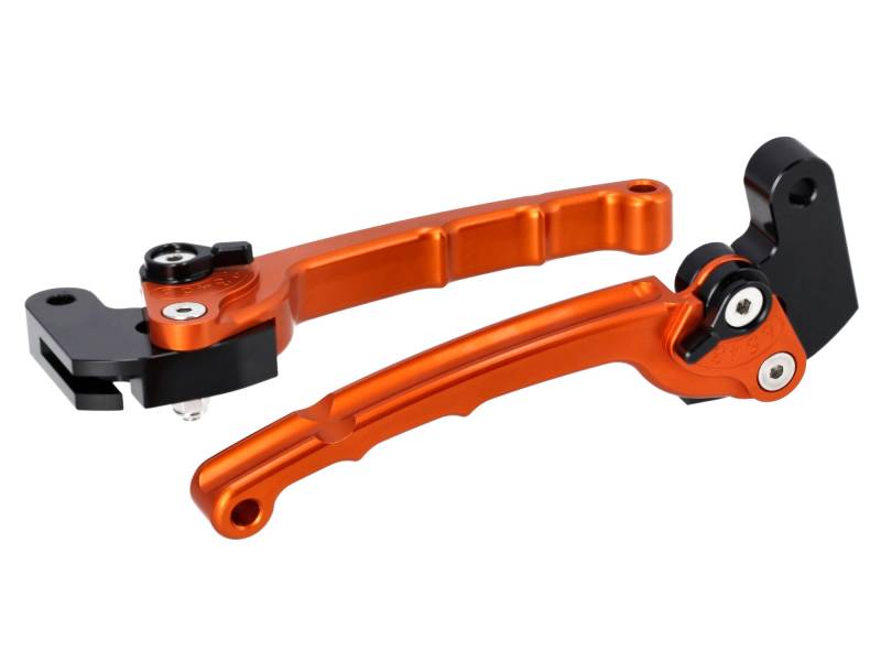 Set: CNC-Handhebel ZT-Tuning für Trommelbremse mit ABE, Orange eloxiert - für Simson von ZT-Tuning